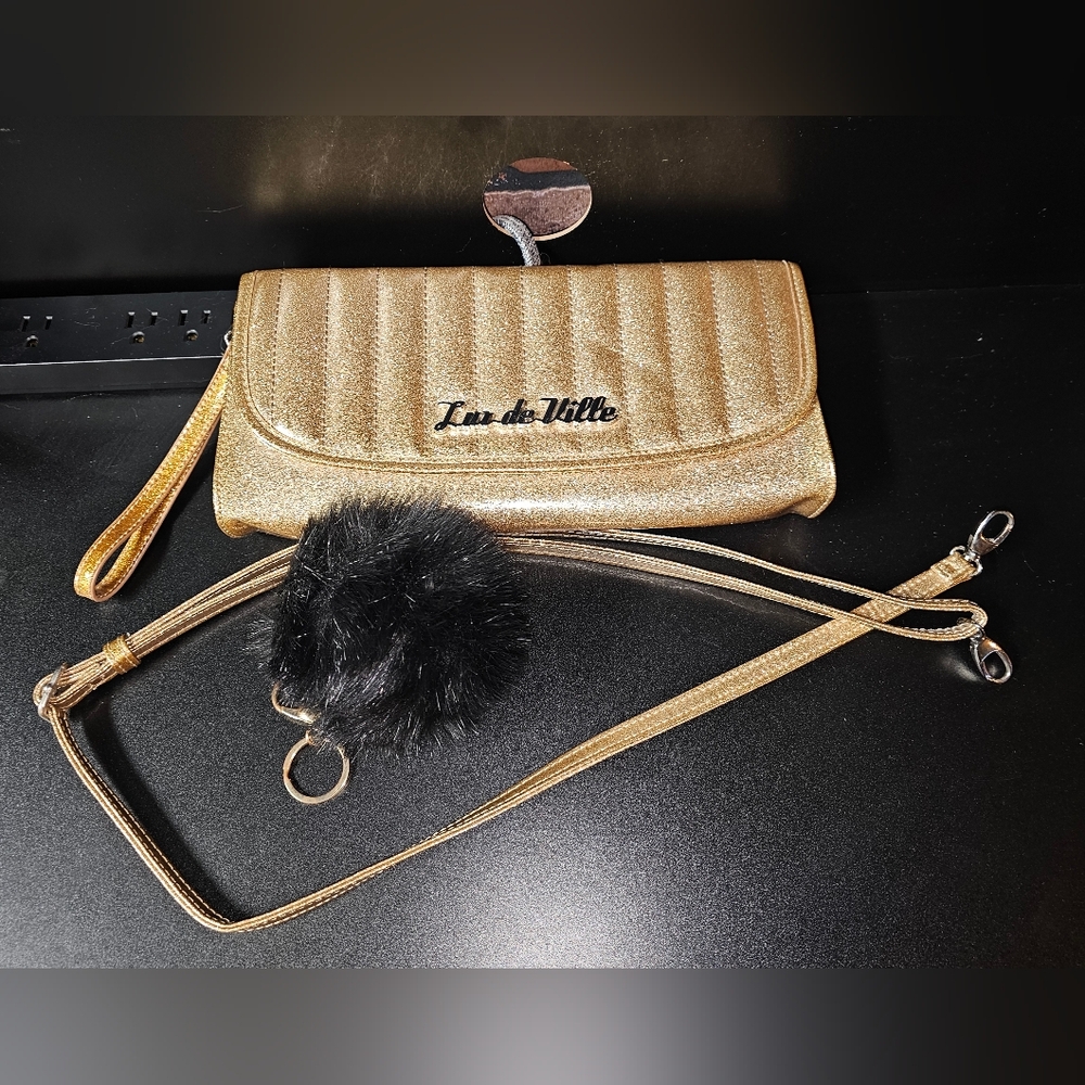 Lux de Ville Glitter Glitz Gold Purse